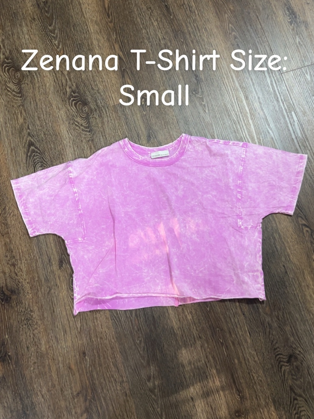 Zenana Outfitters Pink Mineral Wash Crop Tee